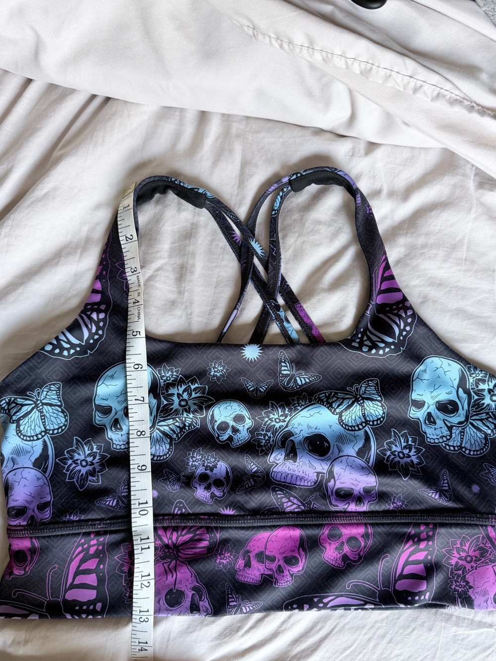 Constantly Varied Gear CVG “Pretty Deadly” Butterfly Skulls Sports Bra Large - Picture 2 of 4